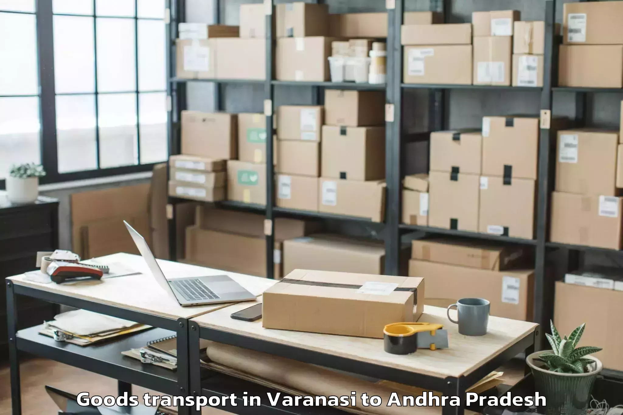 Top Varanasi to Seetharamapuram Goods Transport Available